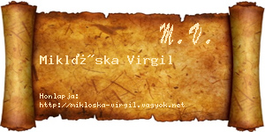 Miklóska Virgil névjegykártya